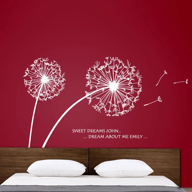 ZOOYOO Beautiful Dandelion Wall Sticker Home Decor Removable Living Room Wall Decals Bedroom Decoration Wall Art Murals