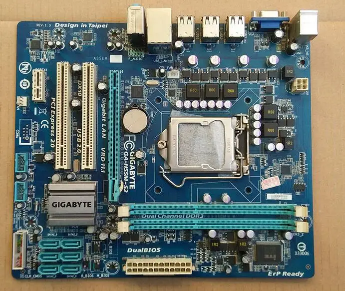 Оригинальная материнская плата для Gigabyte GA-H55M-S2 DDR3 LGA 1156 платы H55M-S2 для I3 I5 I7 cpu H55 настольная материнская плата