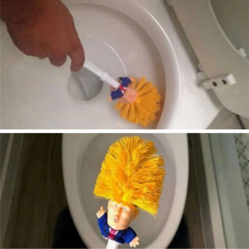 Funny Gag Gift Donald Trump Toilet Brush WC Original Trump Toilet Brush