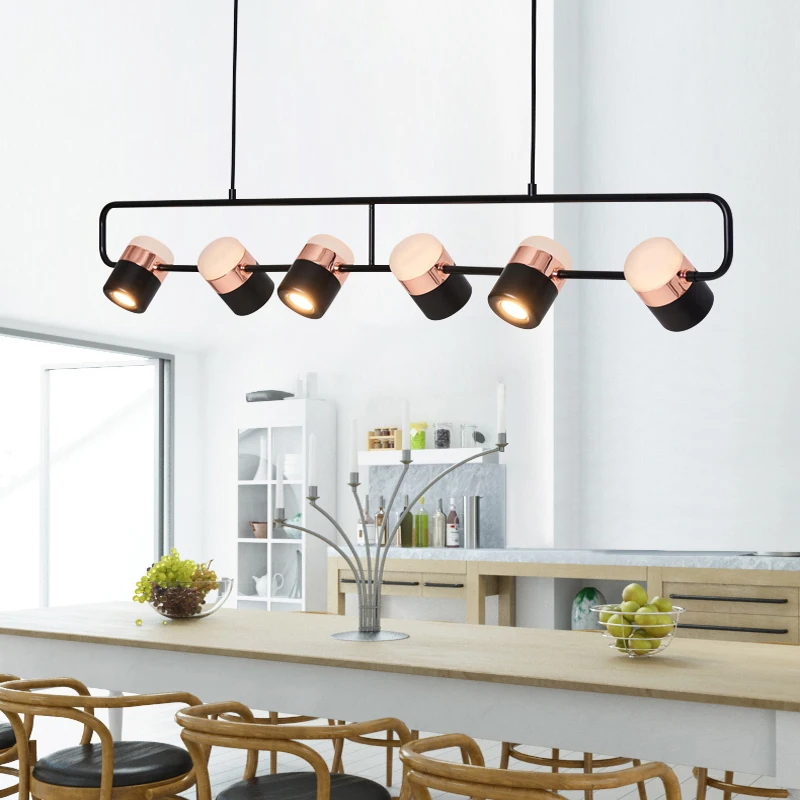 

Modern minimalist bar restaurant multi-head molecular rotating pendant lamps Nordic bedroom bedside pendant metal lights