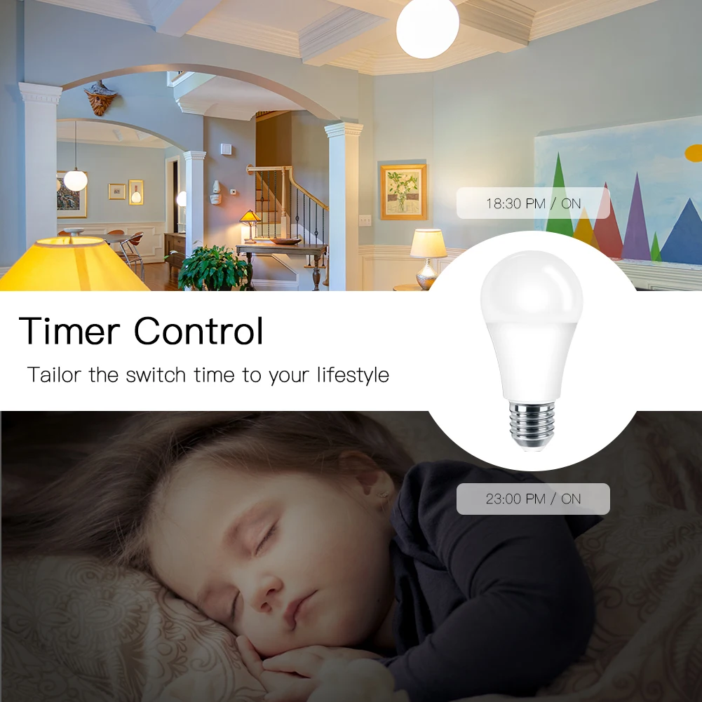 WiFi Smart Light Bulb LED Lamp 7W Soft White Daylight Smart Life/Tuya Remote Control Works with Alexa Echo Google Home E27 E26