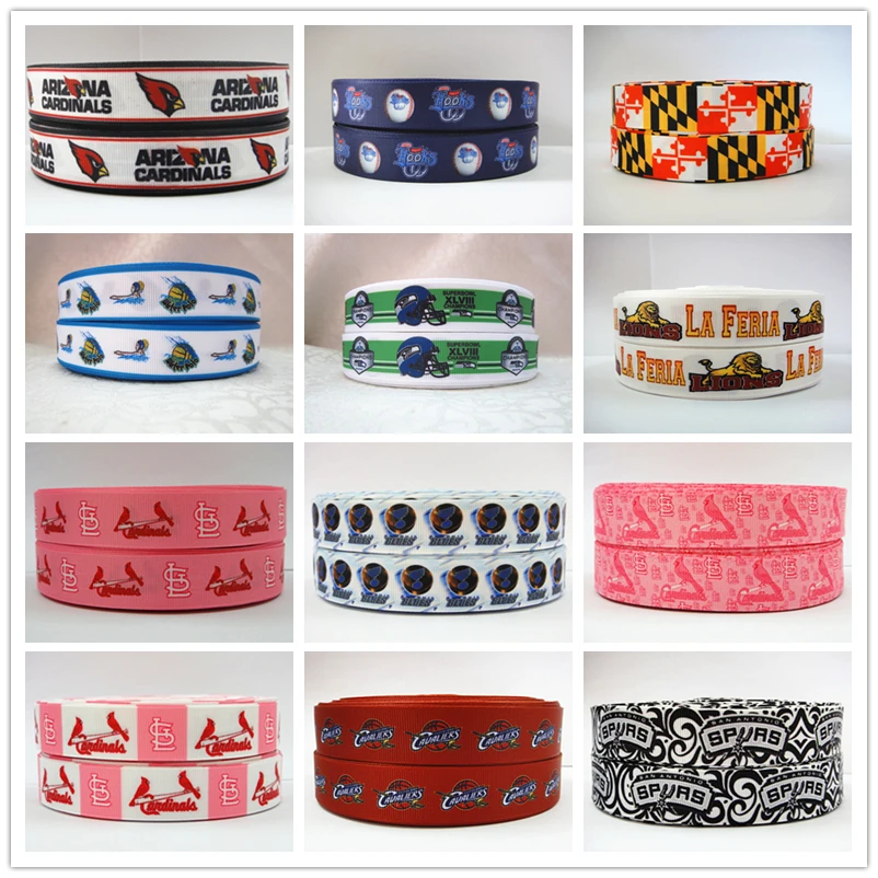 

Q&N ribbon 16mm 22mm Sport printed grosgrain ribbon/FOE DIY Head Accessoris Gift Wrapping Decorative Holiday Decoration Material