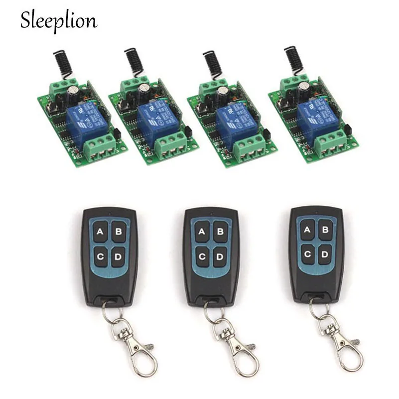 Sleeplion DC 12V 1CH RF Wireless Switch 3 4 key Waterproof Remote Control Transmitter 4 font