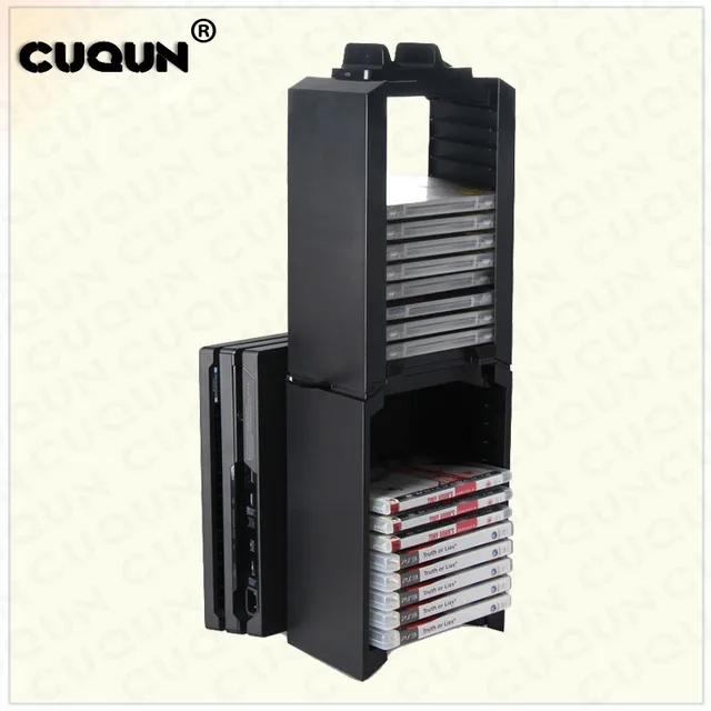 Best Price Multifunctional Dual Ultra-Large Capacity Storage Stand with Game Disk Storage Tower for Xbox One S Slim PS4 P4/Slim/Pro