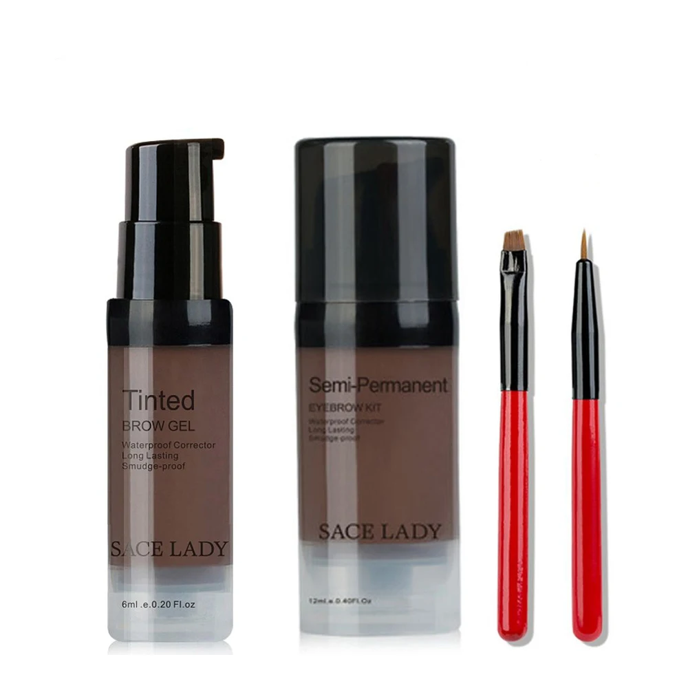 6/12ml Henna Eyebrow Dye Gel Brushes Waterproof Makeup Shadow For Eye