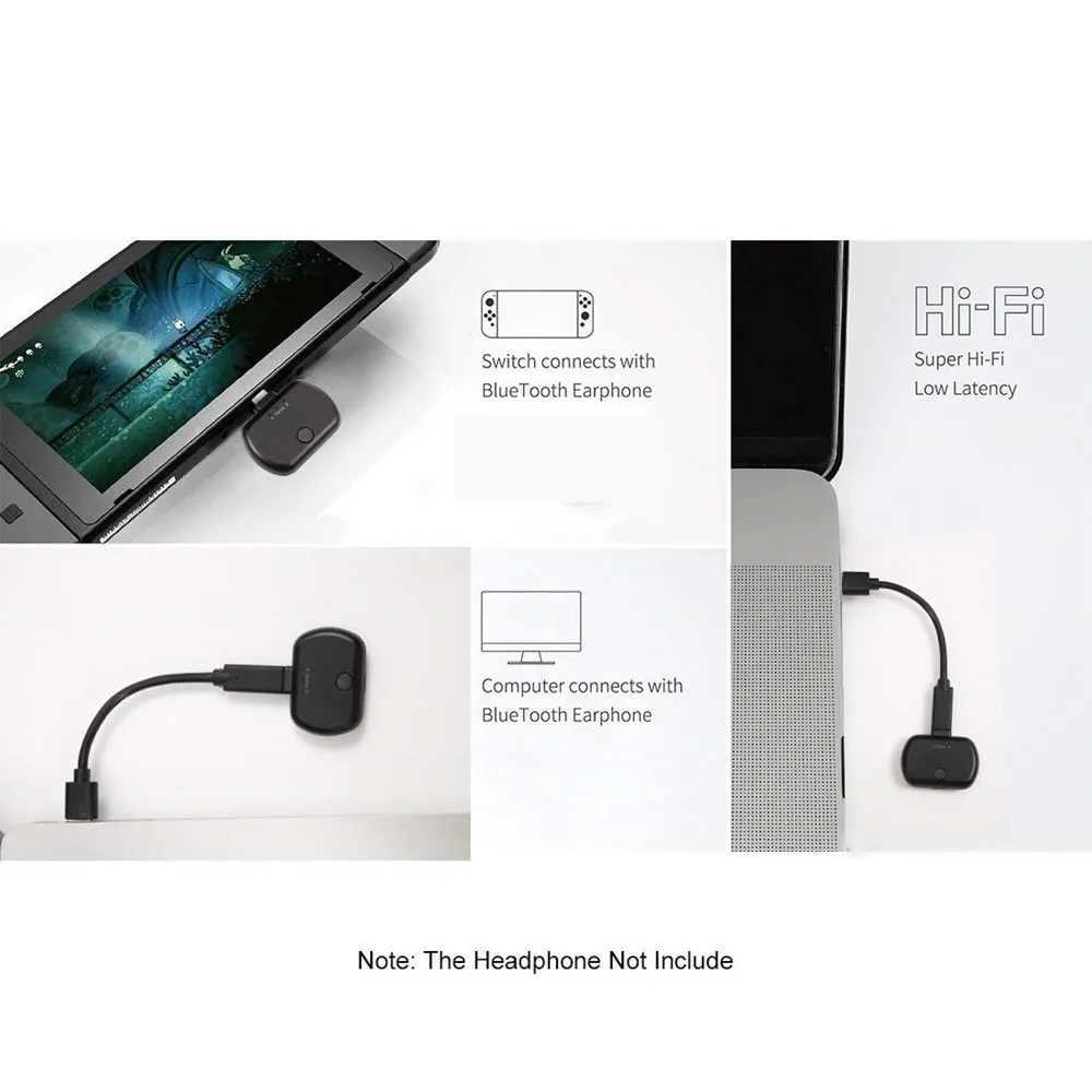 Передатчик VIKEFON Mini Type C/USB Bluetooth 5 0 Aptx с низкой задержкой двухканальный