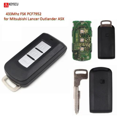 

KEYECU 3 Button Smart Remote Key Fob 433Mhz FSK PCF7952 for Mitsubishi Lancer Outlander ASX