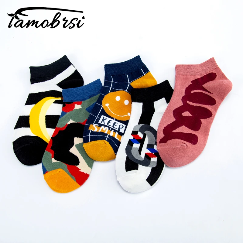 

Happy Skateboard Cool Creative Summer Short Socks Crew Women Men Couple Sock Slippers Invisible Novelty Funny Cotton Ankle Socks