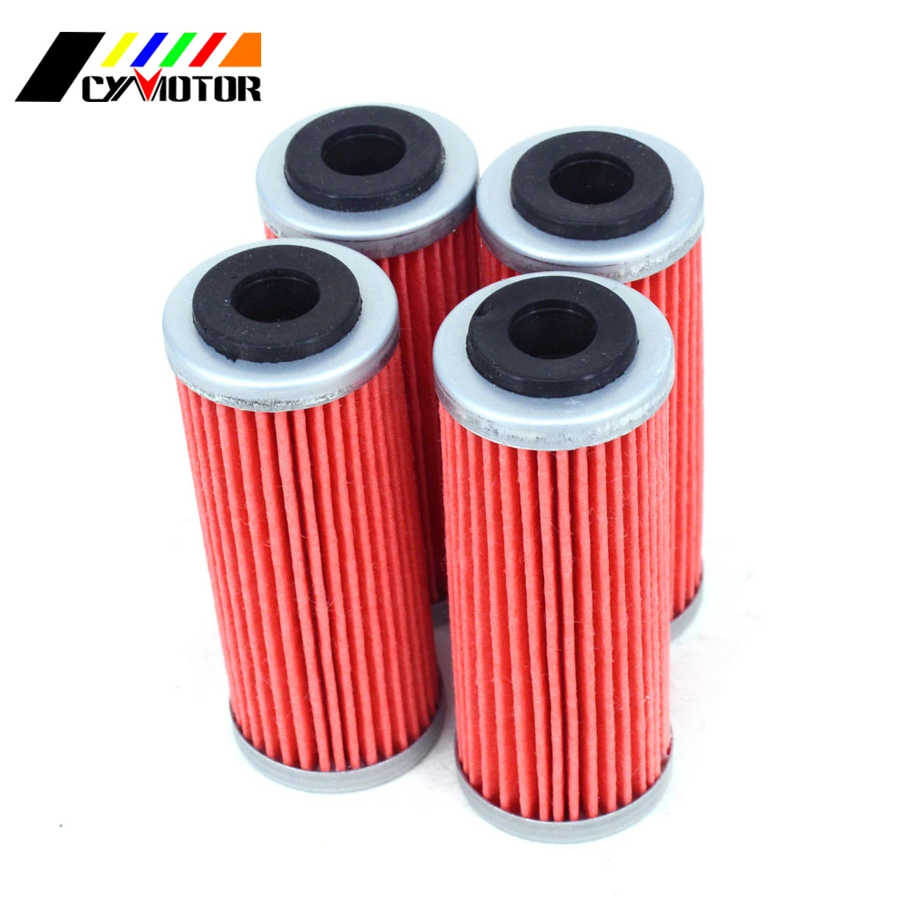

Motorcycle 4pcs Engine Oil Filter Machine Filter For KTM EXC-F SX-F XC-F XC-W EXC-R SMR 250 300 350 400 450 505 530 Six Days