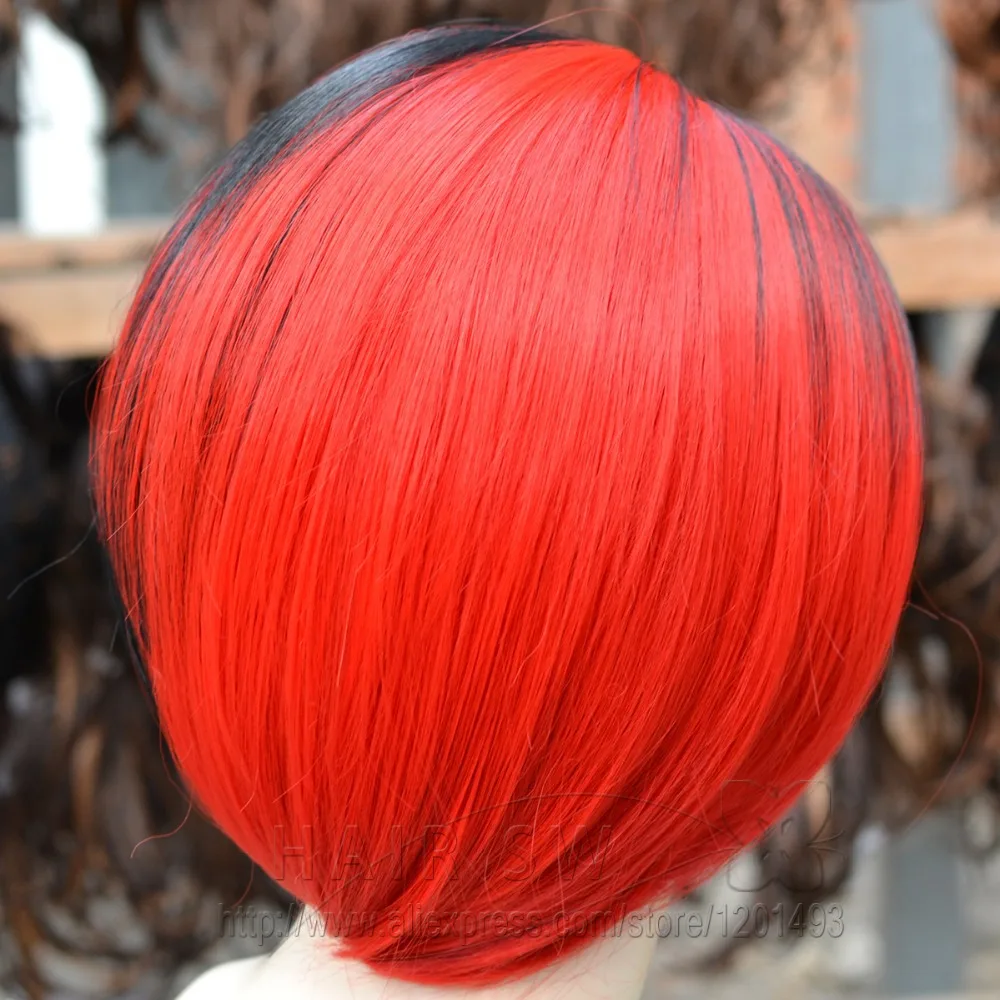 Sale Short Red Bob Wig Emo Scene Wig Cosplay Wig Straight