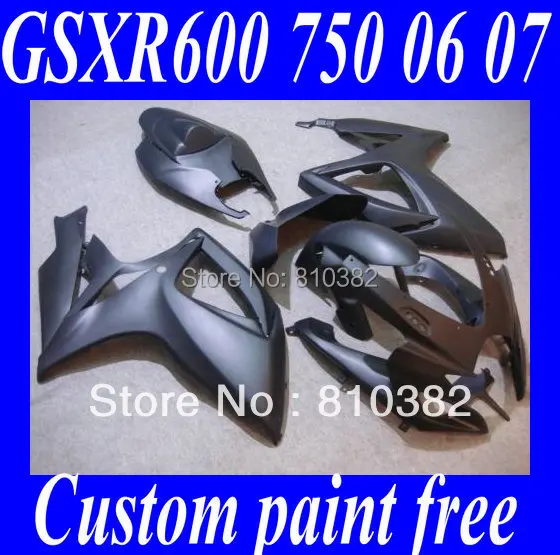 

Injection Mold Fairing kit for SUZUKI GSXR600 750 06 07 GSXR600 GSXR750 K6 2006 2007 matte black Fairings set+7GIFTS SB28