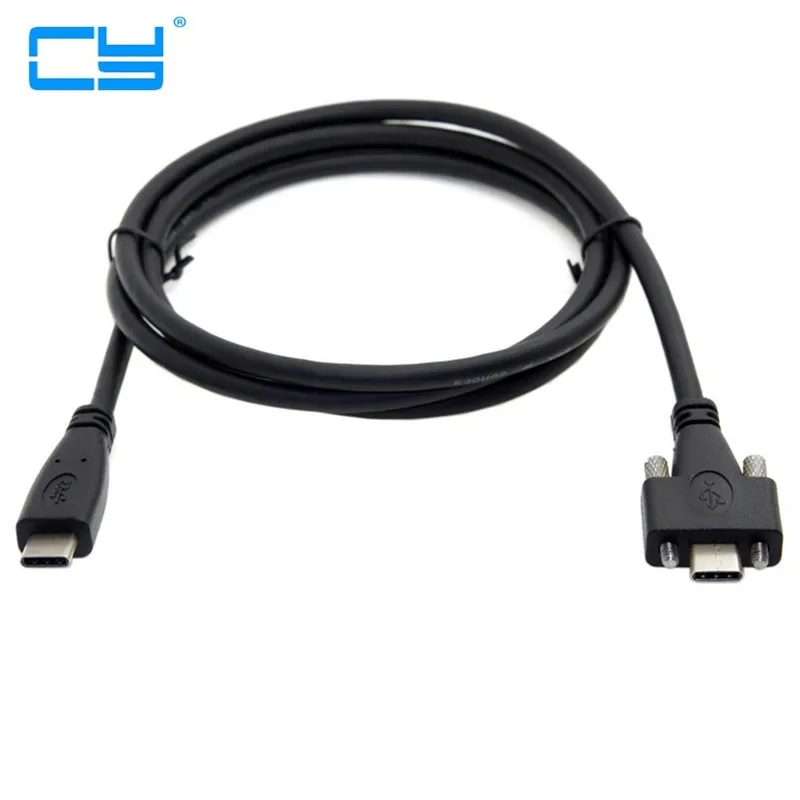 

4 фута USB 3,1 Type c USB-c с двумя винтами, запирающимися штекерами USB Type-c male 10 Гбит/с, кабель для передачи данных 1,2 м