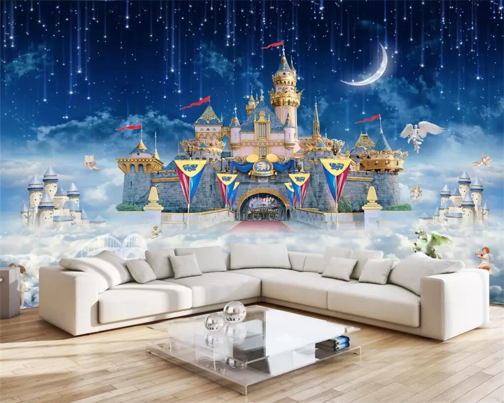 Beibehangカスタム壁紙ファンタジースカイ城子供ルームのsf星空背景の壁リビングルームの寝室の壁画3d壁紙 壁紙 Aliexpress