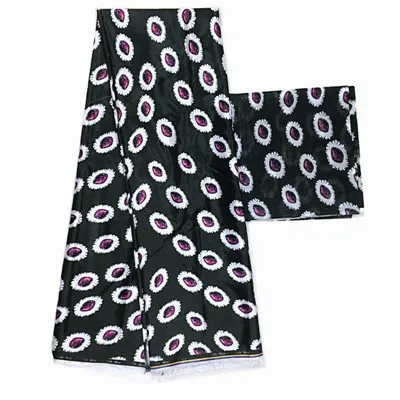 Новое поступление африканская ткань мягкая шелковая шифоновая ткань для женского платья шелковая атласная ткань 4+ 2 ярдов - Цвет: as picture