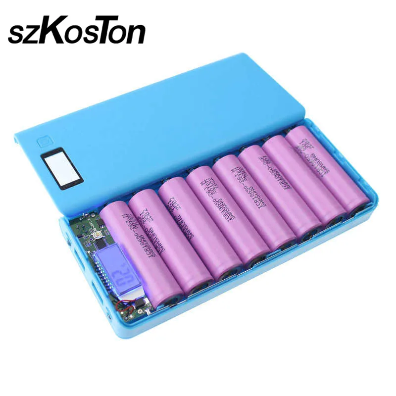 8x18650 Portable Battery Power Bank 5V Dual USB LCD Display 18650 Power Bank Battery Box Mobile Phone Charger DIY Shell Case 8x18650 Portable Battery Power Bank 5V Dual USB LCD Display 18650 Power Bank Battery Box Mobile Phone Charger DIY Shell Case