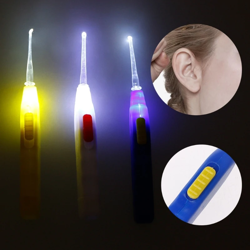 Фонарик чистый палочка для ушей уши очиститель светодиодный свет нескользящий средство длоя удаления воска чистый ухо случайный цвет