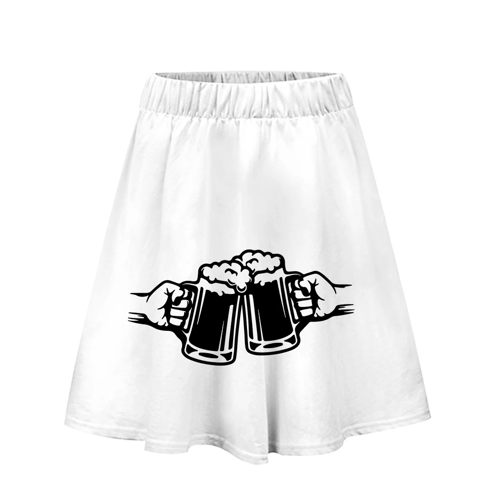 Новинка 2019 года; 3D стильная юбка с рисунком пива; Повседневная летняя модная женская повседневная юбка для девочек; Стильная летняя Модная