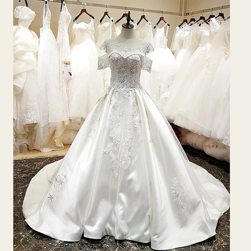 

Vintage Satin appliques Beading Vestidos Wedding Dress vestido de noiva robe de mariage vestido de noiva curto Customize