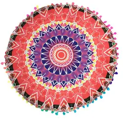 P2018 креативный Мандала цветной индийский Печатный чехол текстильные подушки Подушка круглая 43*43 см подушки P богемный пол