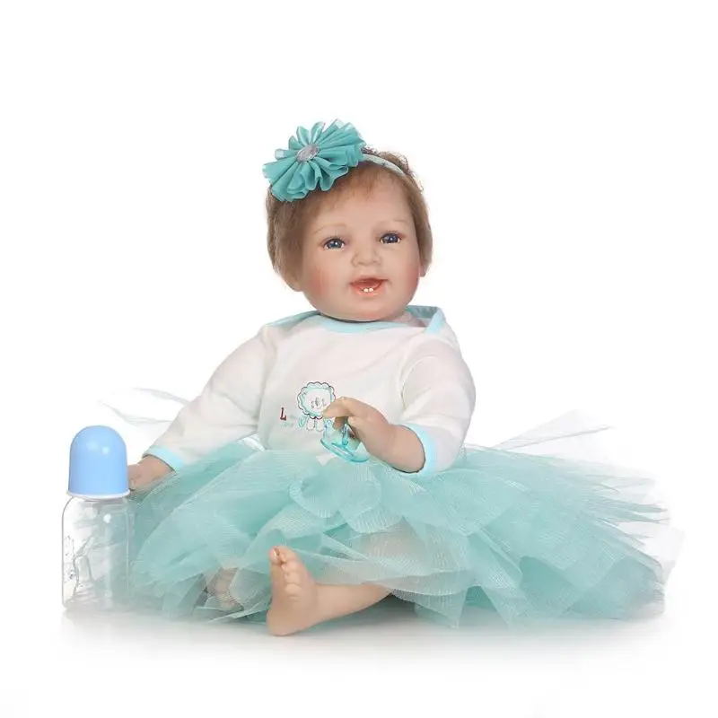 

55cm Simulation Reborn Doll Soft Realistic Kids Playmate Dolls Toy Silicone Lifelike Artificial Doll Toys Girl Birthday Gifts