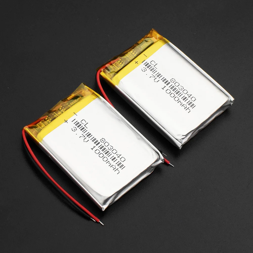 1/2/4 Pcs/lot Tablet PC 3.7V 1000mAh Lipo Lithium Polymer Battery 803040 Rechargeable Battery Pack Cells High Capacity - Цвет: 2 pieces