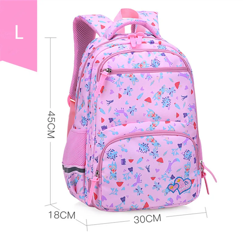 2019 adecuado para los grados 1-6 flores de impresión de dibujos animados mochilas escolares para niñas ortopédicas mochila escolar mochila infantil