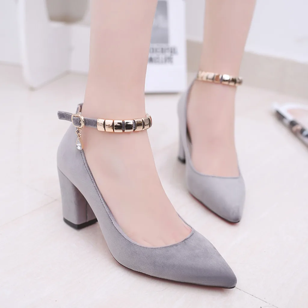 Women's Fashion Casual Pointed Toe High Heels Thick Heels Buckle Strap Shoes summer sandals women sandals high heels Women's Fashion Casual Pointed Toe High Heels Thick Heels Buckle Strap Shoes summer sandals women sandals high heels