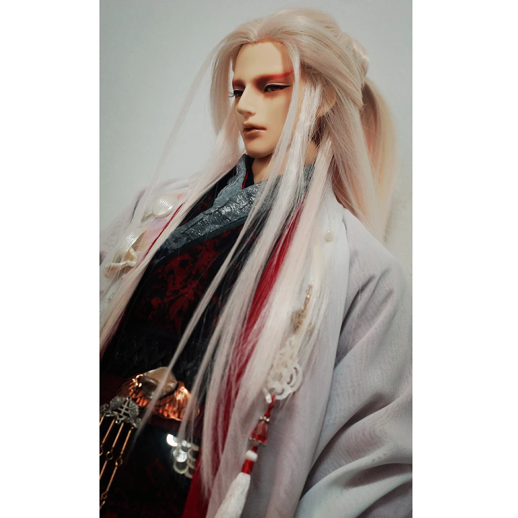 1/3 Ball Joint Doll 9-10inch BJD Full Wig Pink-white Hair for DZ Volks Doll Hairpiece Supplies Accessory