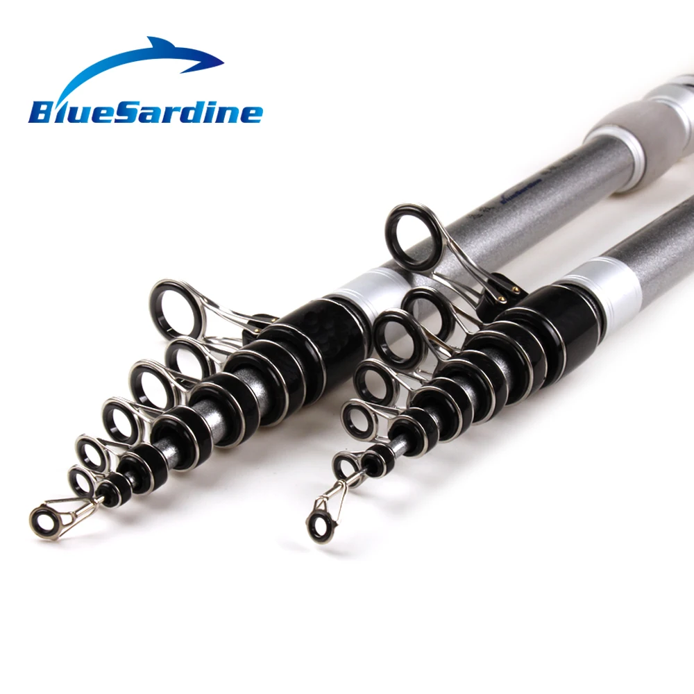 BlueSardine قضبان لركوب الأمواج سوبر الصلب تلسكوبي الصيد قضيب المسافة رمي Surfcasting قضيب الغزل Pesca 2.7 متر-4.5 متر