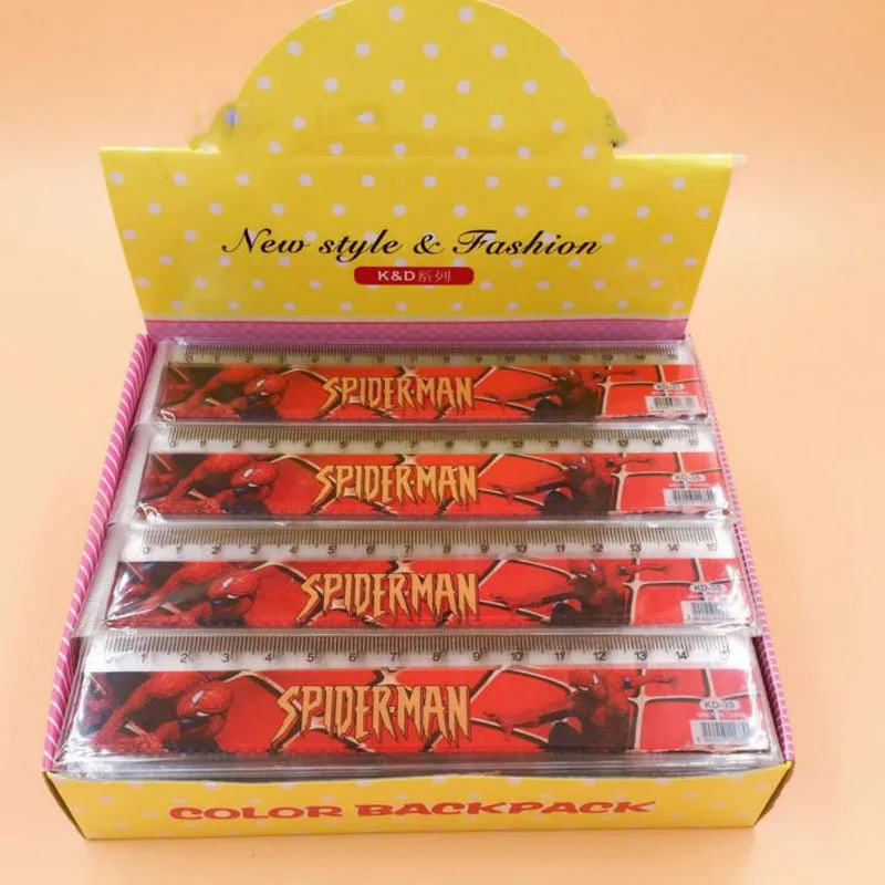 

10 Pcs Kawaii 15cm Spiderman Captain America Straight Folding Ruler Stationery Lovely Drawing Tool Student Study Supplies Gift