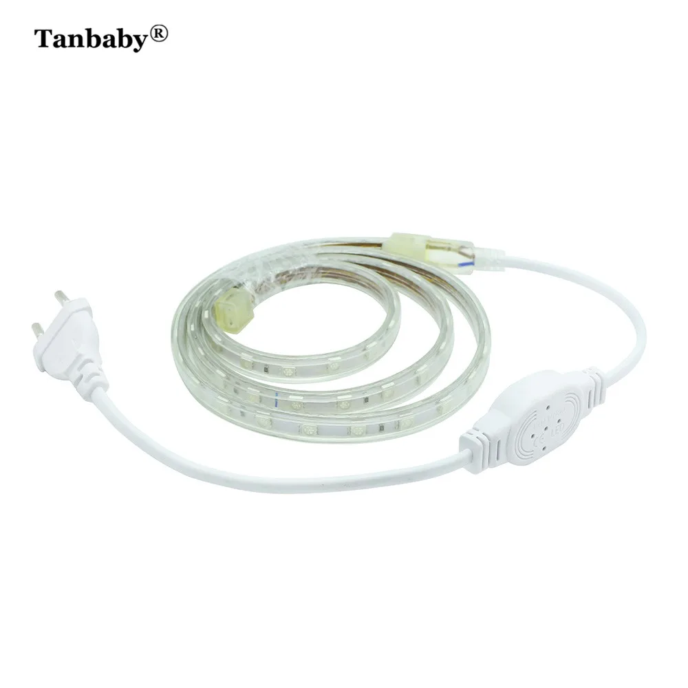 Tanbaby AC220V красный зеленый синий желтый IP67 водонепроницаемая 5050 Светодиодная лента