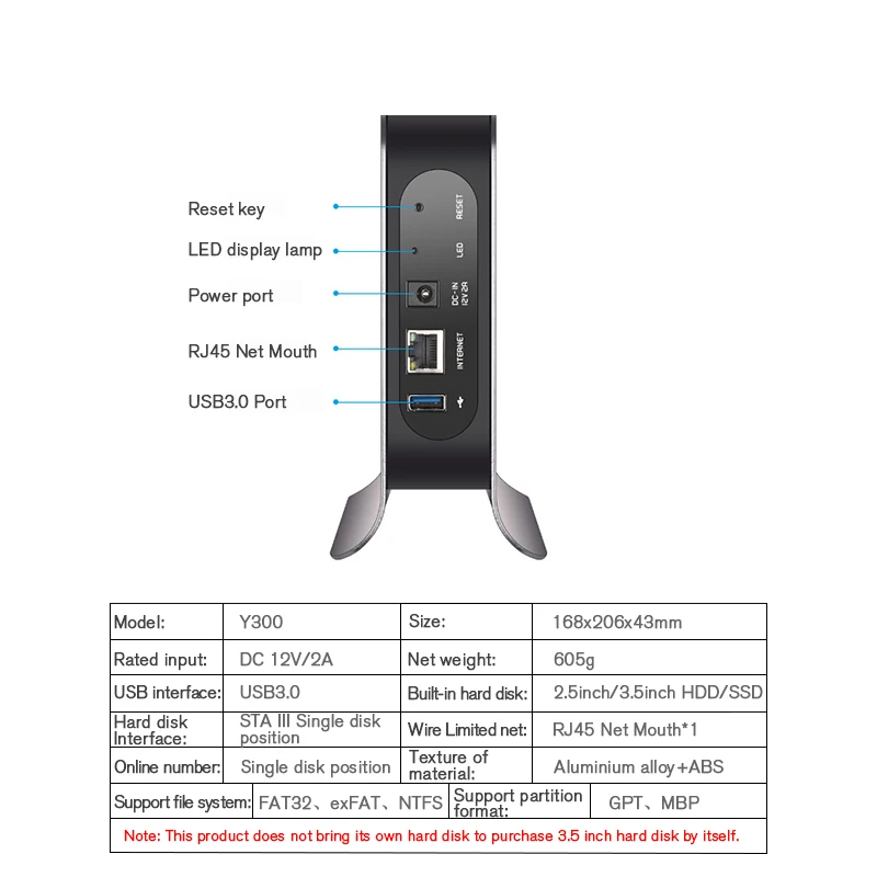 EAGET 3.inch 1-BAY Smart Network Cloud Storage Mobile Hard Disk Box SATA USB3.0 Encryption Private Cloud Disk Network hard Y300 EAGET 3.inch 1-BAY Smart Network Cloud Storage Mobile Hard Disk Box SATA USB3.0 Encryption Private Cloud Disk Network hard Y300