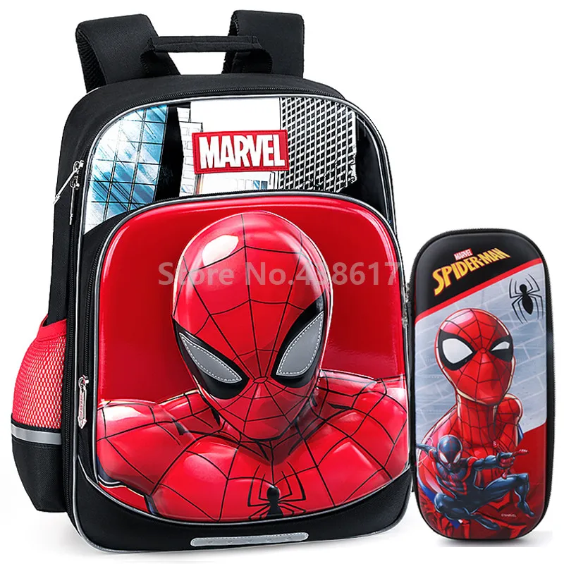 

New Red Black 3D Spider Man Spiderman Boys School Bag With Pencil Case Set For Kids Children Primary School Book Backpack Bags