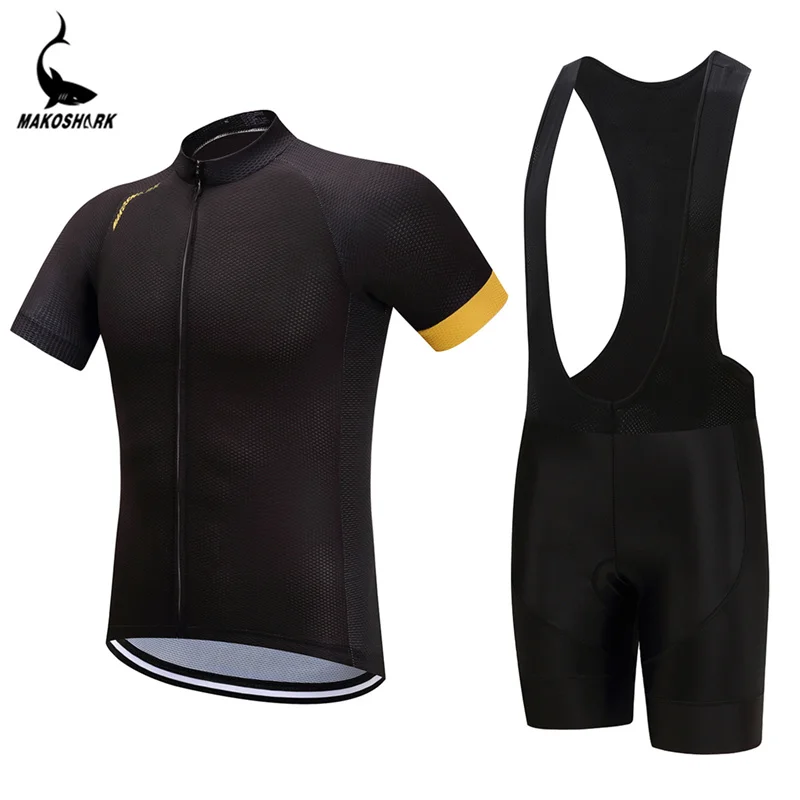 MAKOSHARK Cycling Jersey Breathable Bike Shorts Set Ropa Ciclismo Mens Summer Pro Bicycling Wear