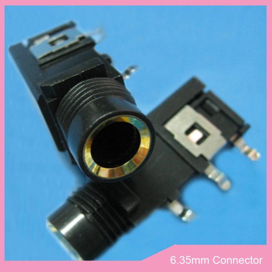 100pcs/lot 4Pin Gold plated 6.35mm 1/4" Stereo Headphone jack Audio