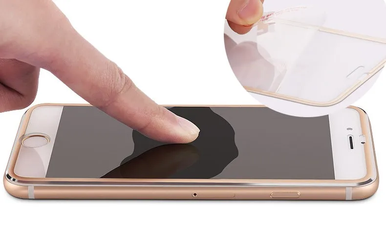 100 шт./лот для iPhone 6 6S 6 Plus 7 7 плюс закаленное Стекло 3D край Полный Экран протектор Алюминий сплав 9 H для iPhone 5 5S 8 Plus x