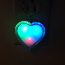SOLLED Night Light Mini US Plug Novelty Heart Bedroom lamp For Baby Gift Romantic Colorful Lights