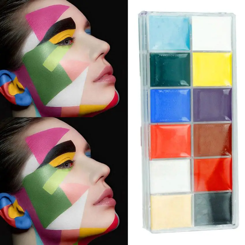 12 colors/ Set Fashion Activity Face Painting Craft Kit Body Painted With Paint Accessory