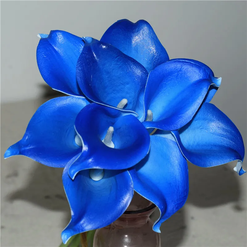 10 Blue Calla Lilies Real Touch Flowers artificial flowers ...