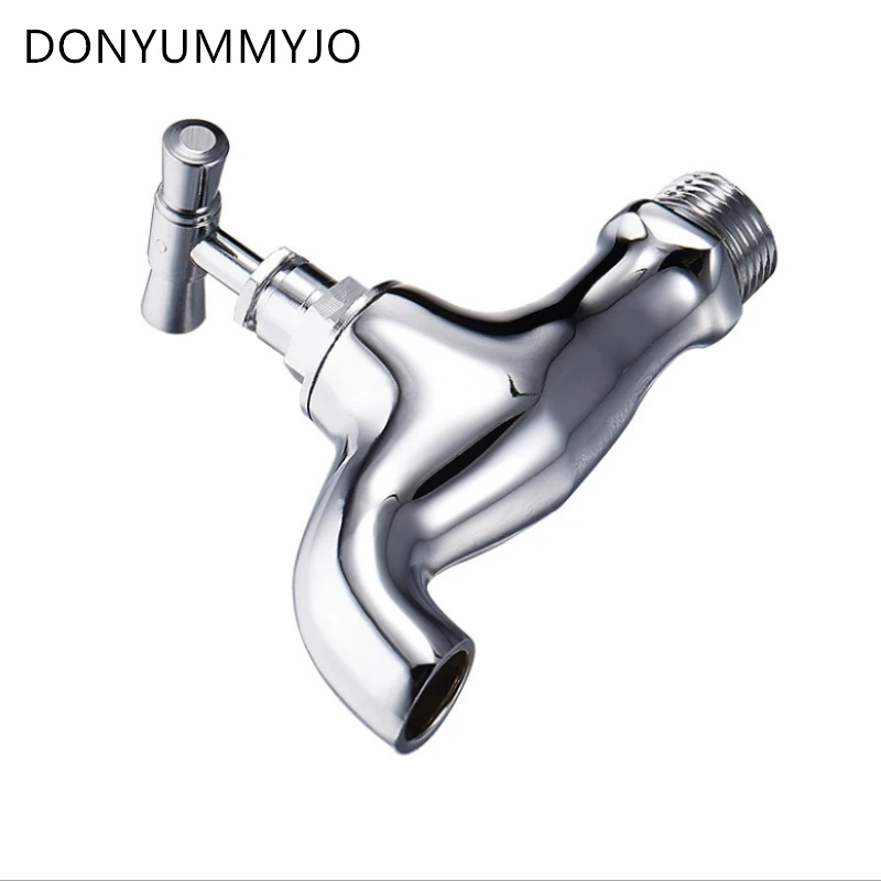 

1pc 1/2' Copper Chrome Water Nozzle DN15 Single Control Manual Copper Faucet Mop Pool Bathroom Balcony Tap