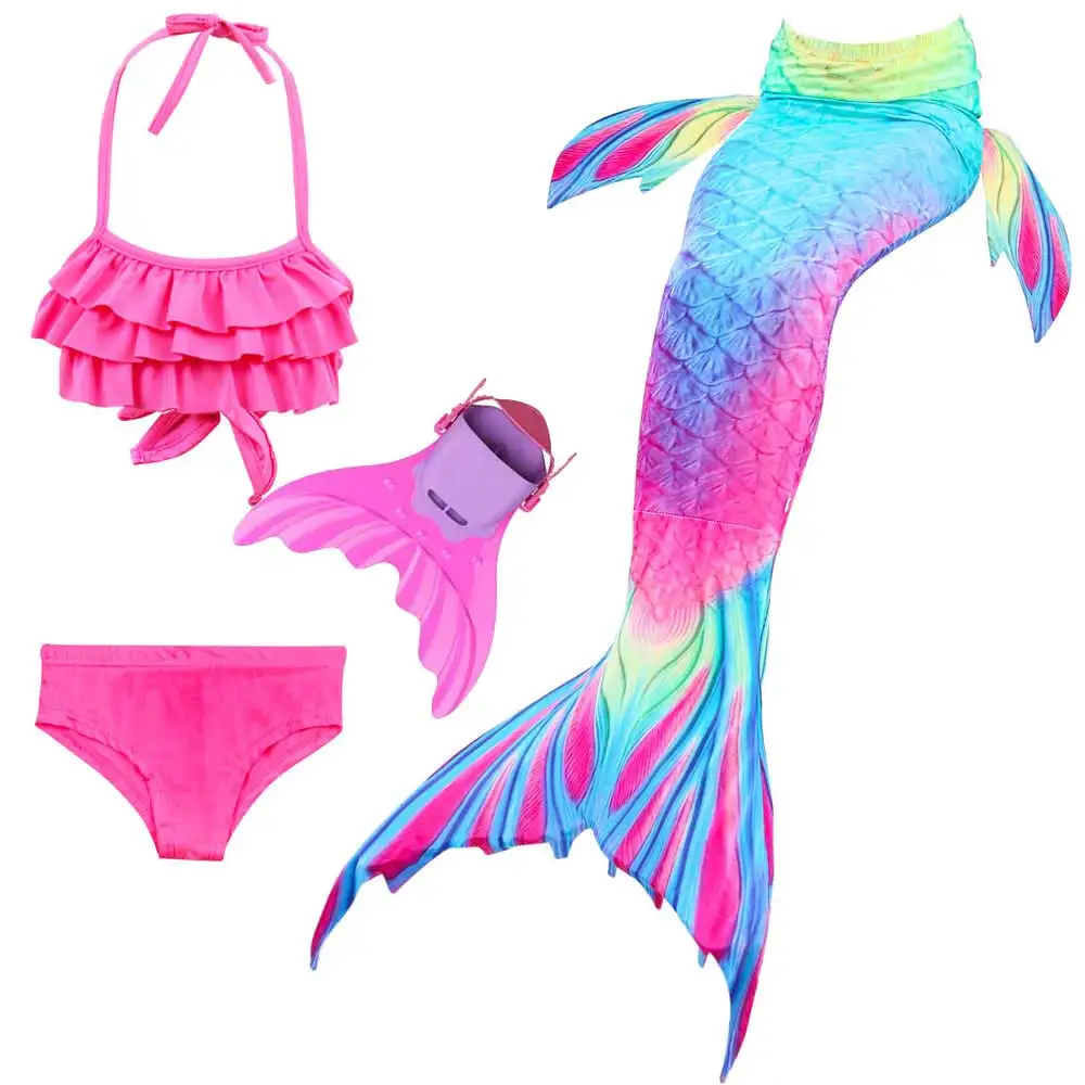 

Girls Mermaid Tail Swimsuit Sets Sea-Maid Swimwear Bathing Suit Kids Mermaid Tail For Swimming Girls Bikini Suit