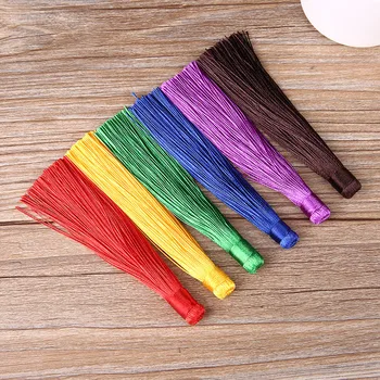 

10pcs/lot 12CM Mixed Silk Tassels Earrings Charm Pendant Satin Fringe Tassels for DIY Jewelry Making Findings Materials