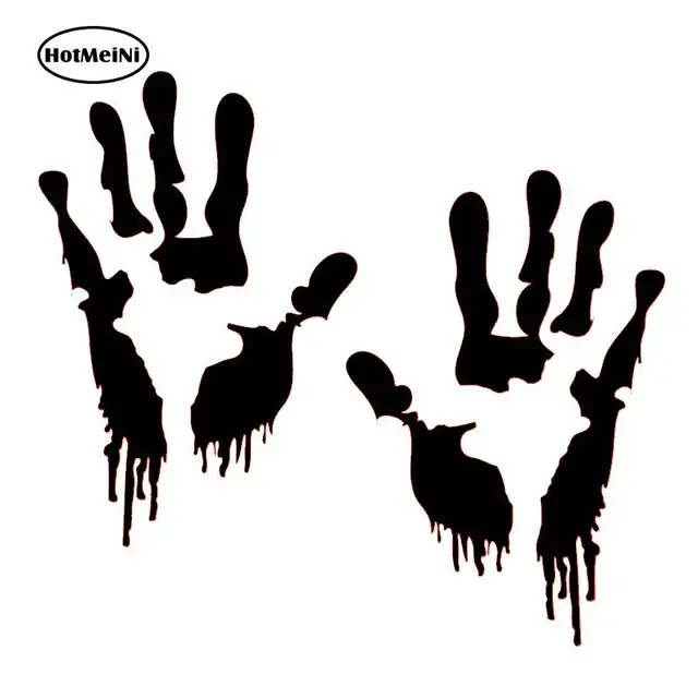 HotMeiNi Car Sticker zombie hand print sticker walking dead Halloween Funny Car Window Decal