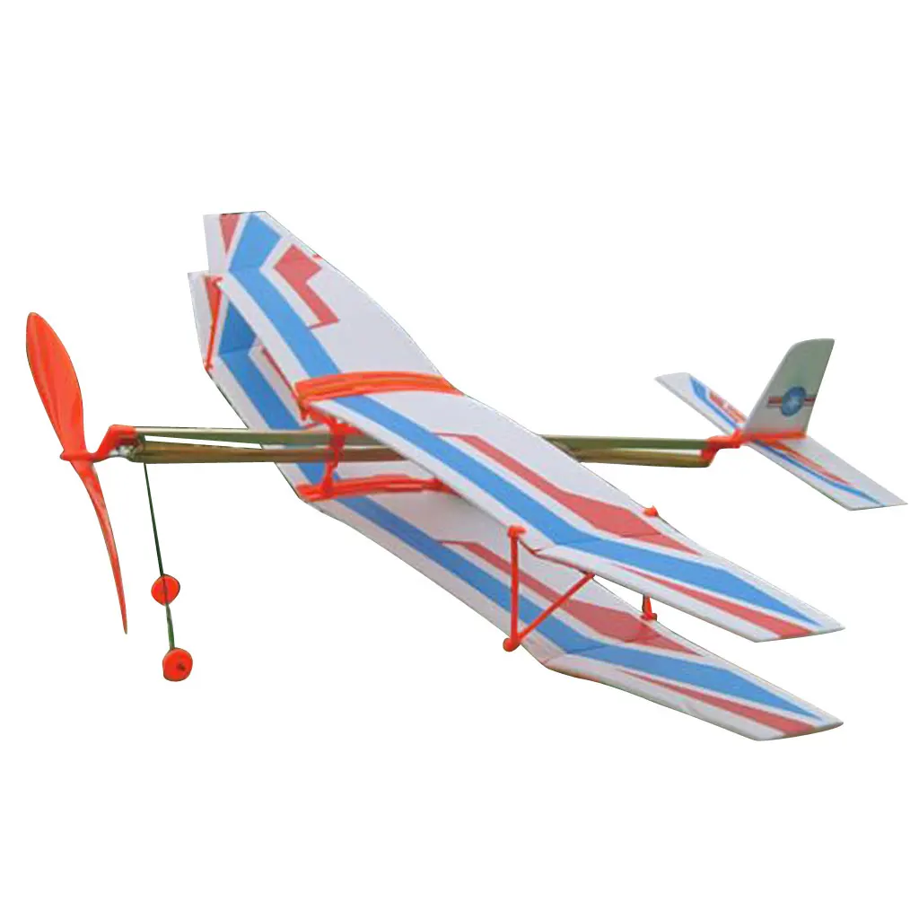 Assembly Airplane Aircraft Launched Powered By Rubber Band for Flying Performance Children Outdoor Funny Toy Children's Gift