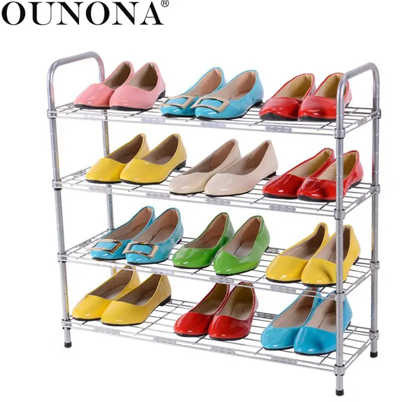 Ounona 4-Tier الكربون الصلب الرف برج الجرف التخزين المنظم خزانة المنظم حامل حامل إبقاء الغرفة Ounona 4-Tier الكربون الصلب الرف برج الجرف التخزين المنظم خزانة المنظم حامل حامل إبقاء الغرفة