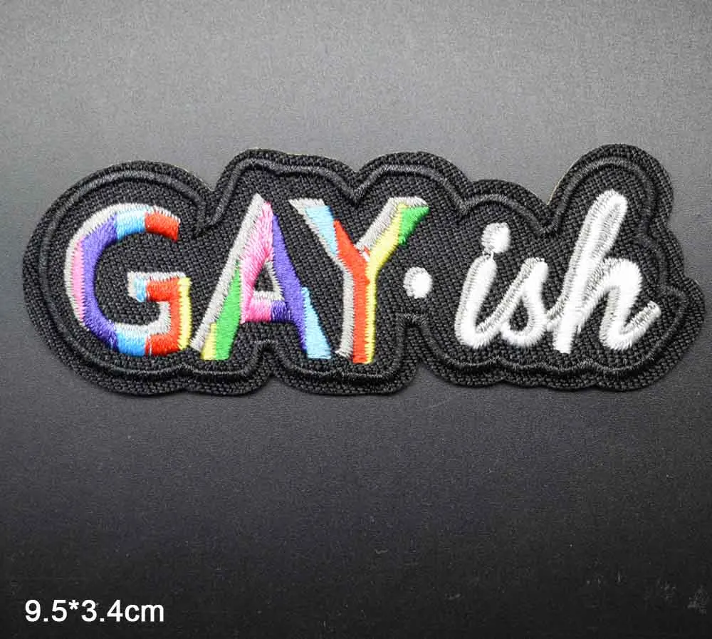 Гей надпись Gayish нашивка с вышивкой для одежды|Заплатки| |