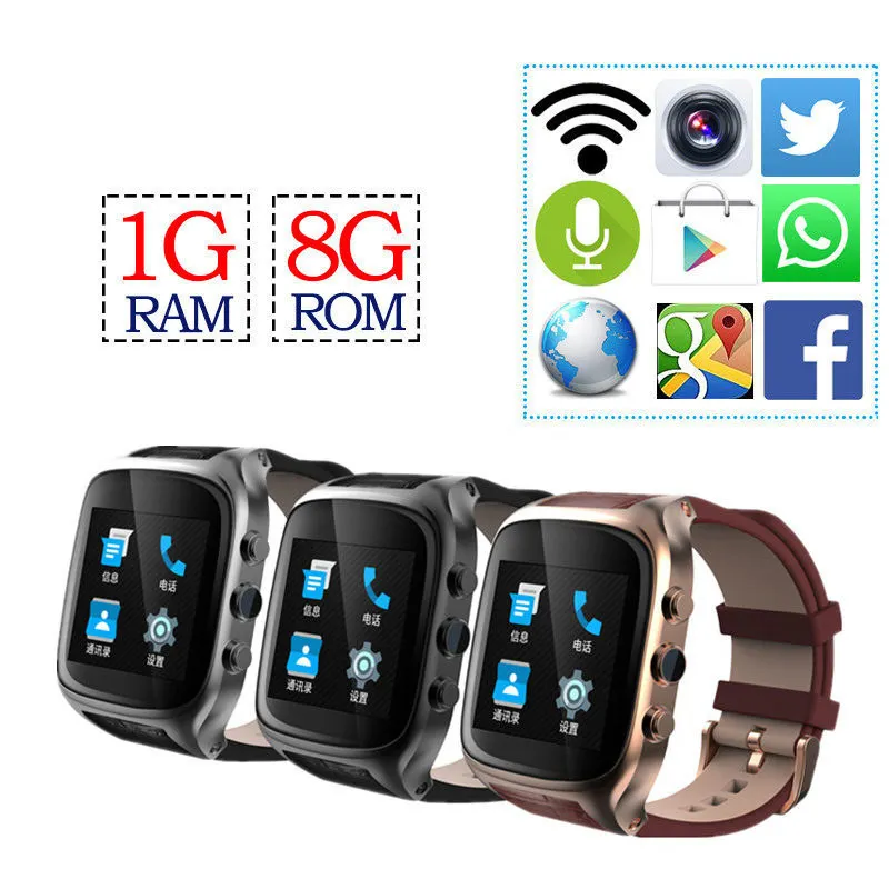 

Best X01S Android 5.1 Smartwatch Phone 1.54" Bluetooth Smart Watches 1.3GHz Dual Core MTK6572 1G+8G 600mAh GPS 3G WiFi Camera