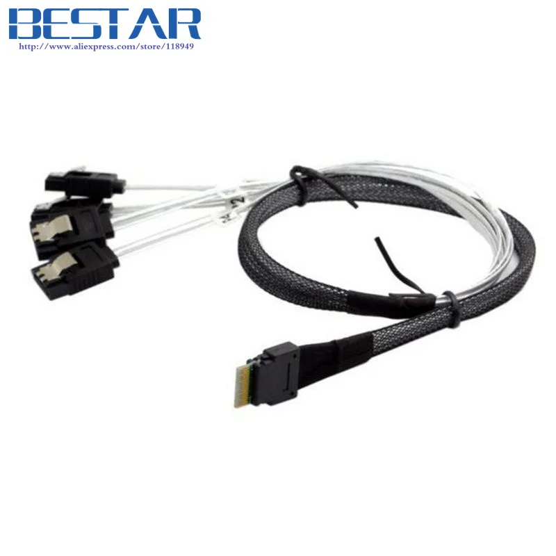 Тонкий шнур 0 5 футов 4 м SAS Φ 4i 38pin хост на SATA 7pin целевой жесткий диск Fanout Raid