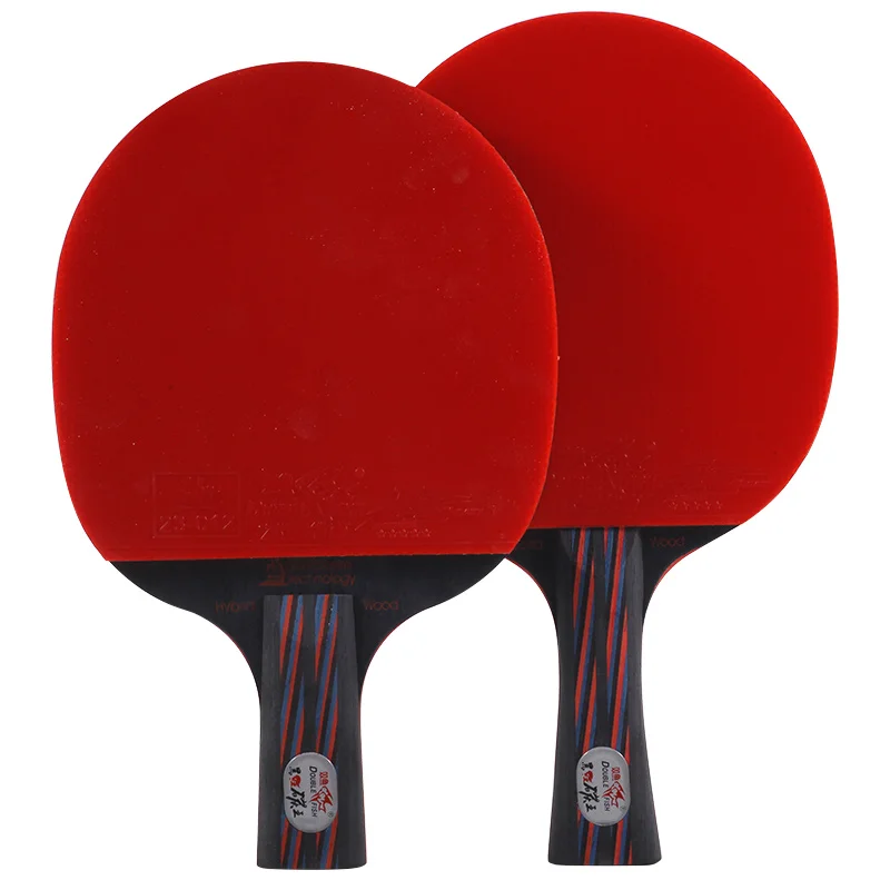 Оригинальная ракетка для настольного тенниса из углеволокна красного и черного цвета с двойной рыбкой, ФЛ-ручка, весло для пинг-понга, ITTF, одобренная резина с чехлом