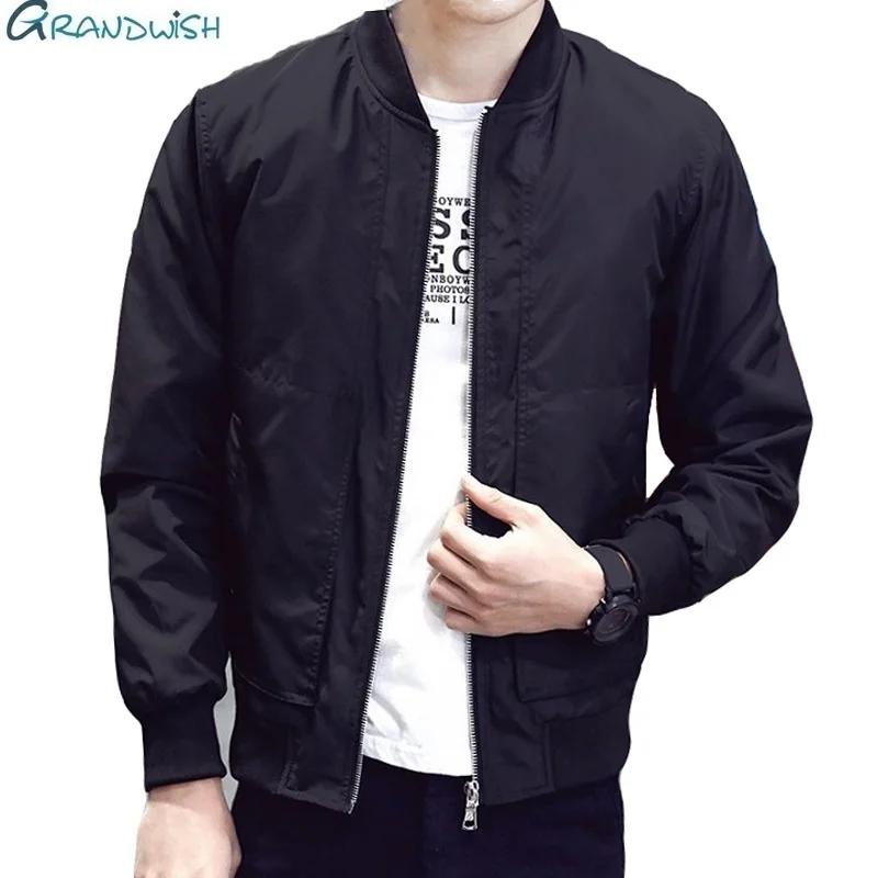 Grandwish Men's streetwear Jacket Spring Autumn Casual Solid Long Sleeve Jacket Fashion Bomber Jacket Men Baseball Jacket ,GA178 Grandwish Men's streetwear Jacket Spring Autumn Casual Solid Long Sleeve Jacket Fashion Bomber Jacket Men Baseball Jacket ,GA178